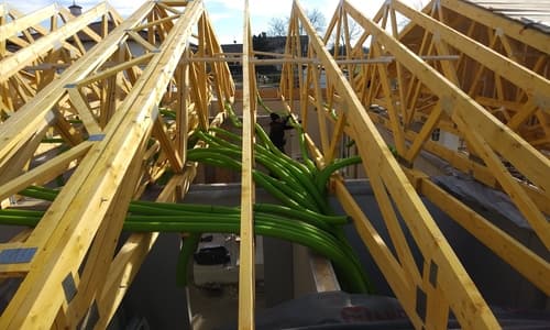 Realizzazione degli impianti per una casa prefabbricata in legno certificata Gas Free