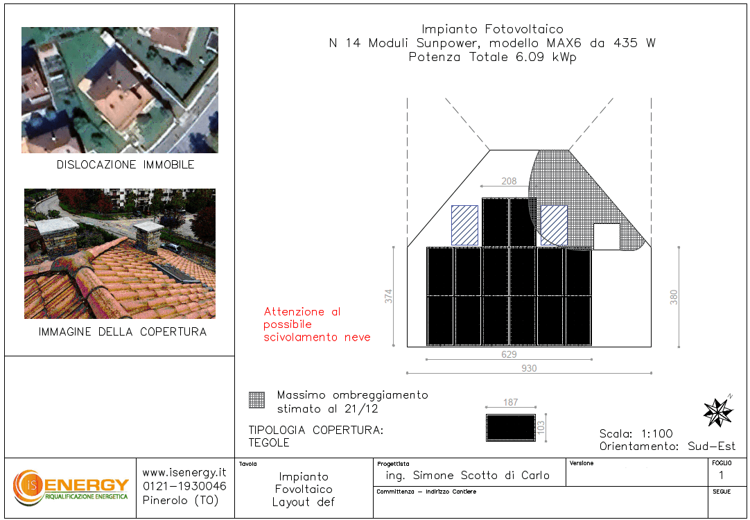 Impianto fotovoltaico SUNPOWER ed ENPHASE a Pinerolo (TO)