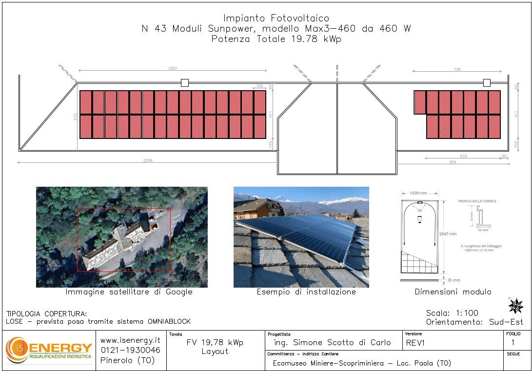Impianto Fotovoltaico per Ecomuseo Scopriminiera a Salza di Pinerolo(TO)