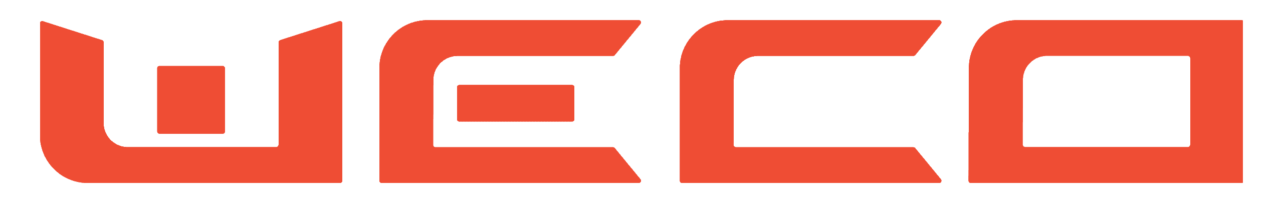 Logo WECO rosso su sfondo trasparente