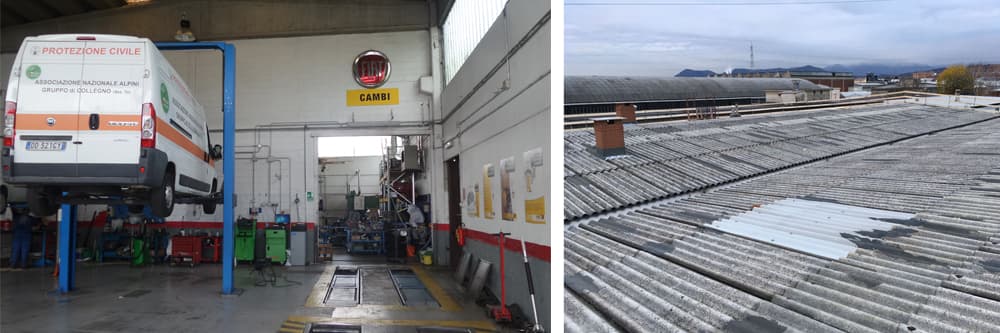 Installazione Impianto Fotovoltaico su autorimessa coperta da amianto