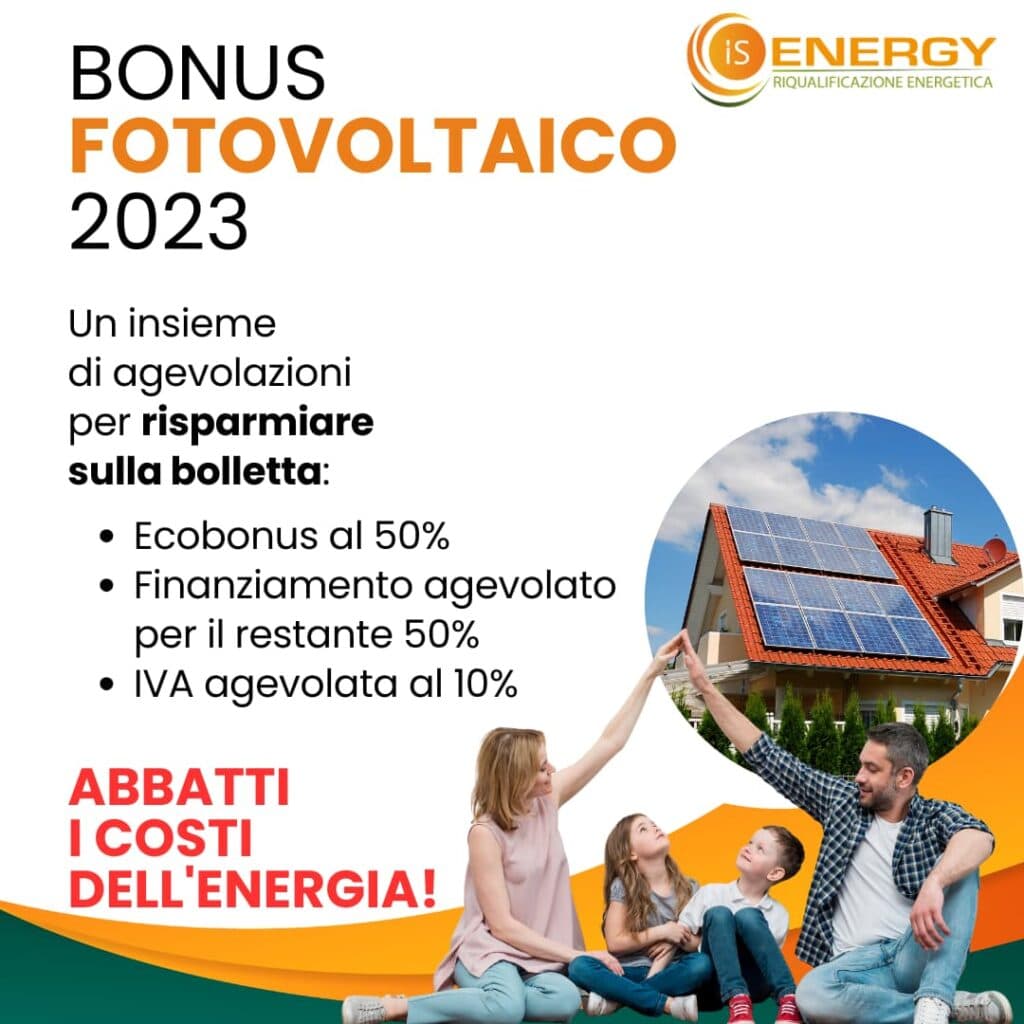 Bonus Fotovoltaico 2023: sconto Is Energy